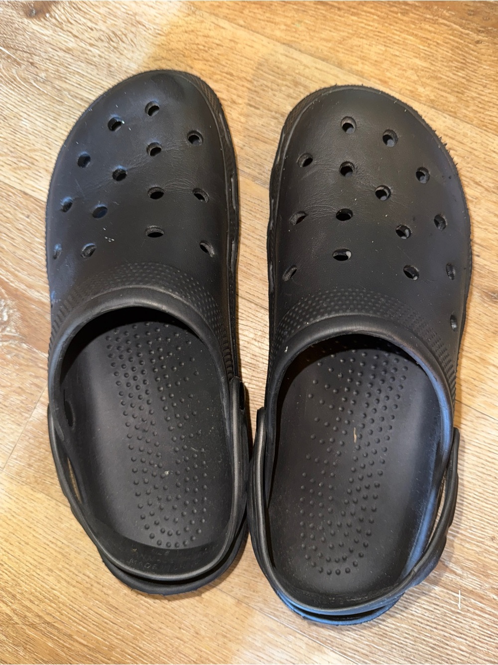 Men's Black Ventilated Slip-On Clogs with Back Strap